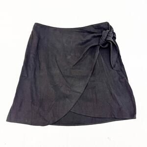 & Other Stories Black Wrap Tie Pencil Straight Skirt Short Size 6